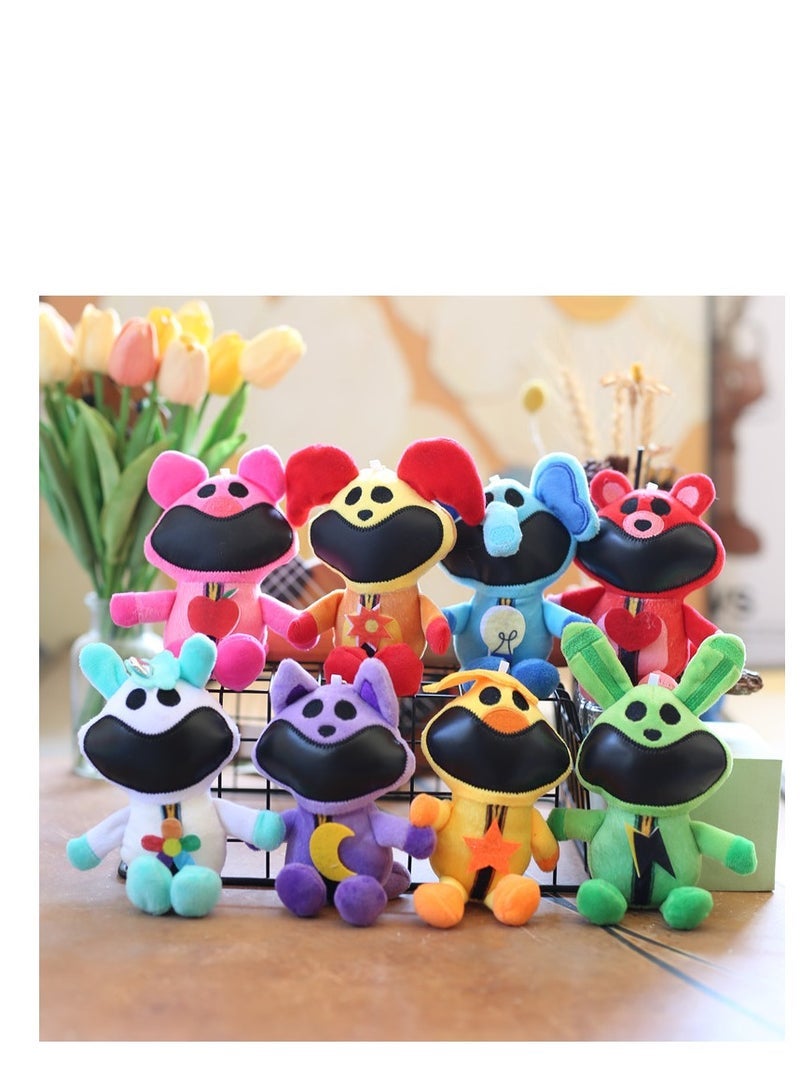 سلسلة مفاتيح SmilingCritters الجديدة الفصل 3 CatNap سلسلة مفاتيح Smiling Critters سلسلة مفاتيح قطة نائمة كرتونية أنمي SmilingCritters لعبة مفاتيح لمحبي الألعاب هدية عيد ميلاد للأطفال 8 قطع - Image 1